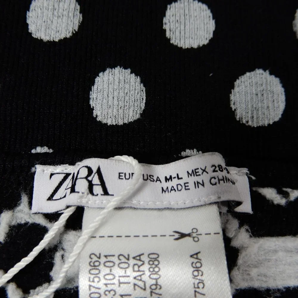 ZARA Polka Dot Strapless BODYSUIT Size M L Black White Ring Detail NEW w/ TAGS - Picture 5 of 9